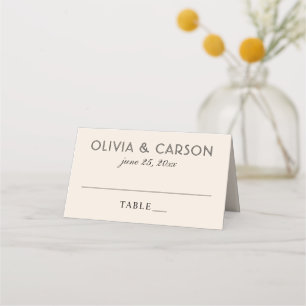 Carte De Placement Mariage moderne ivoire et noir Monogramme