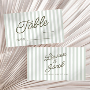 Carte De Placement Mariage Moderne Minimaliste Bandes Vertes
