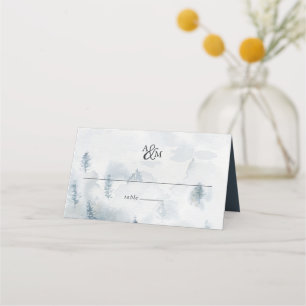 Carte De Placement Mariage Monogramme de la Reverie d'hiver