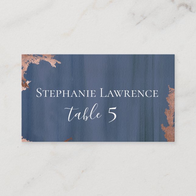Carte De Placement Mariage Moody Blue Copper (Devant)