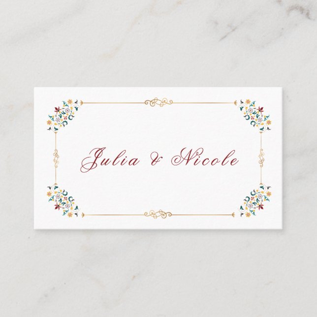 Carte De Placement Mariage Motif classique complexe de géométrie vint (Devant)