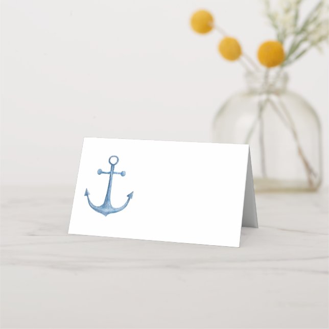 Carte De Placement Mariage nautique. Carte d'ancrage bleue. Beach (Devant)