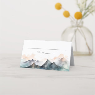 Carte De Placement Mariage paysager moderne Watercolor Mountain