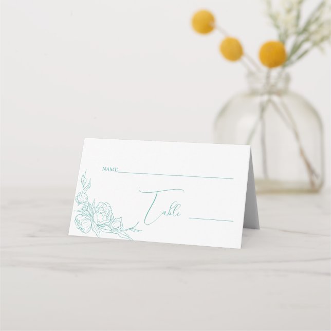 Carte De Placement Mariage Peony Elegance (Devant)