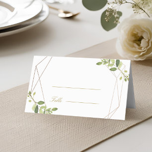 Carte De Placement Mariage personnalisé de verdure géométrique modern