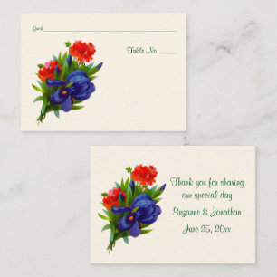 Carte De Placement Mariage personnalisé Iris Flower Bouquet