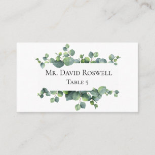 Carte De Placement Mariage personnalisé par feuille d'eucalyptus
