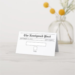 Carte De Placement Mariage photo noir et blanc du journal mariage