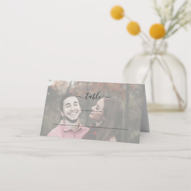 Carte De Placement Mariage photo simple et moderne plié (Devant)