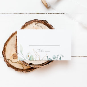 Carte De Placement Mariage plat Airy Greenery et Gold Leaf