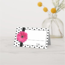 Mariage Pois noir blanc rose
