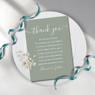 Carte De Placement Mariage Remerciement Sage Écriture de Signature