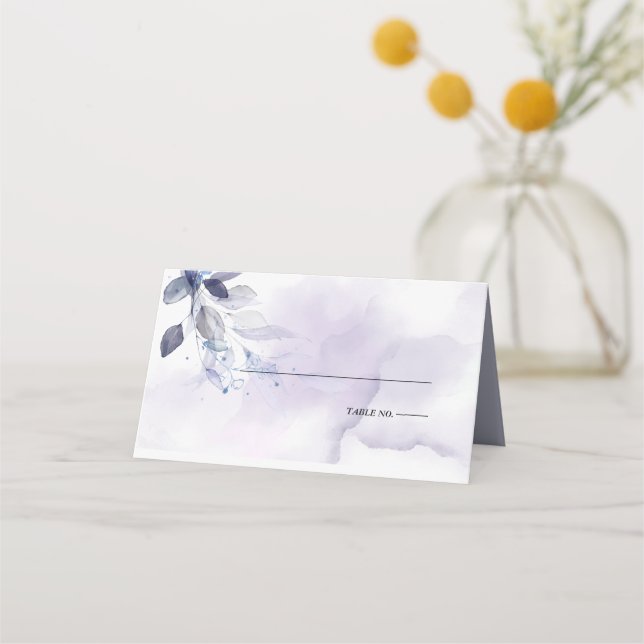 Carte De Placement Mariage | Robe rustique violet feuillage (Devant)