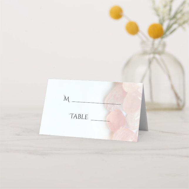 Carte De Placement Mariage rose à quartz rose (Dos)