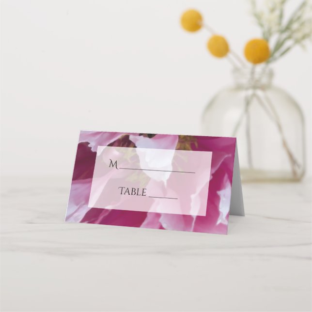 Carte De Placement Mariage rose Peony (Devant)