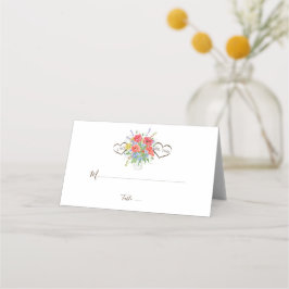 Carte De Placement Mariage Rustique Aquarelle Fleurs sauvages