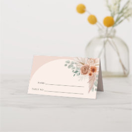 Carte De Placement Mariage rustique Boho Terracotta Pampas