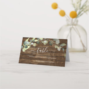 Carte De Placement Mariage Rustique Bois Eucalyptus Pays de verdure