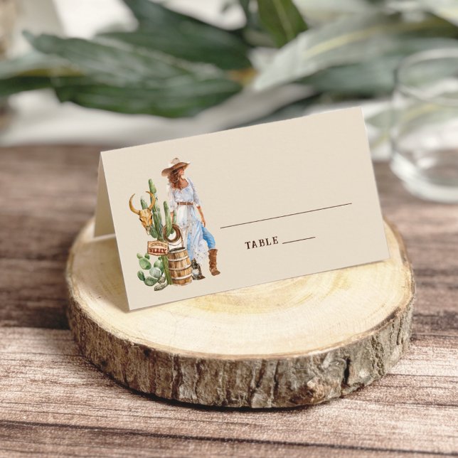 Carte De Placement Mariage rustique Western Cowgirl (Créateur téléchargé)