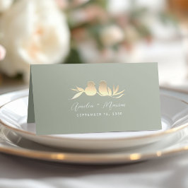 Carte De Placement Mariage Sage Green et Gold