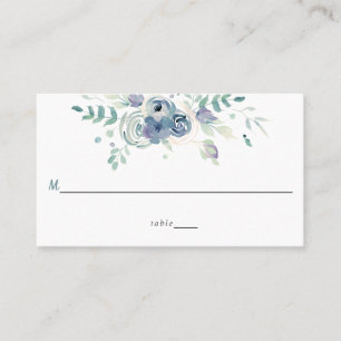 Carte De Placement Mariage simple Aquarelle violet bleu gris
