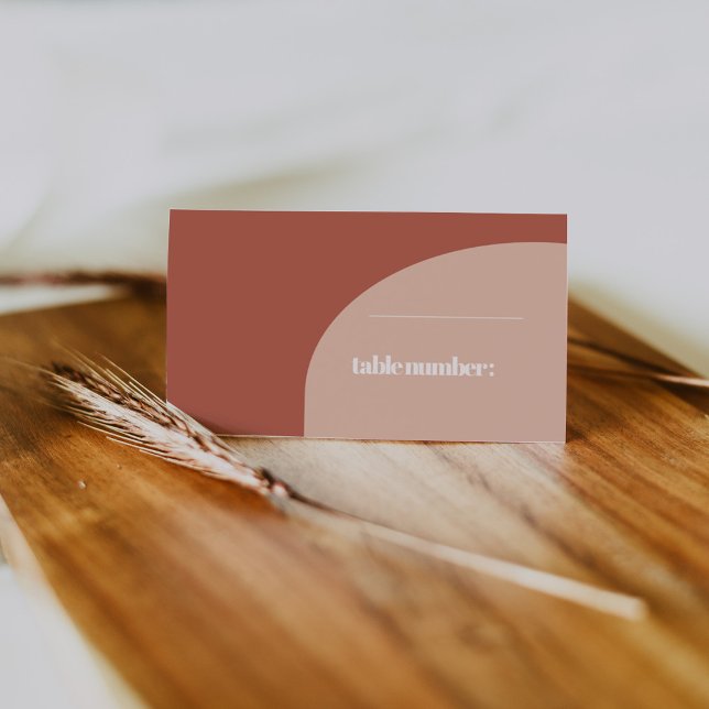 Carte De Placement Mariage simple chic pêche en terre cuite (Créateur téléchargé)