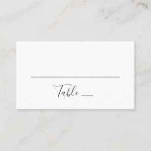 Carte De Placement Mariage simple et moderne. Typographie noir et bla