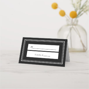 Carte De Placement Mariage Simple Minimaliste Chic noir & blanc invit