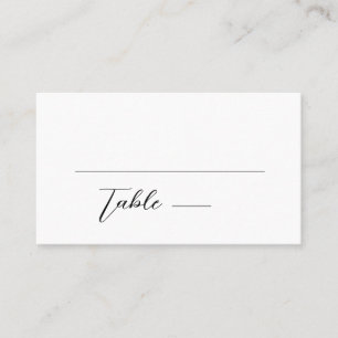 Carte De Placement Mariage simple minimaliste noir et blanc