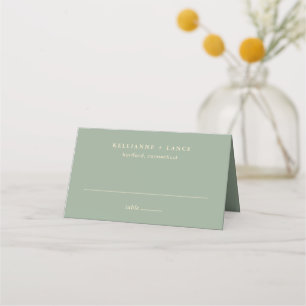 Carte De Placement Mariage Simple Vert Sauge Moderne