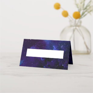 Carte De Placement Mariage spatial. Nuit étoilée. Galaxie moderne mar