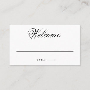 Carte De Placement Mariage traditionnel noir et blanc Formal élégant