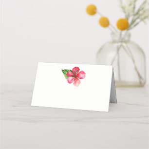 Carte De Placement Mariage tropical de l'Hibiscus rouge