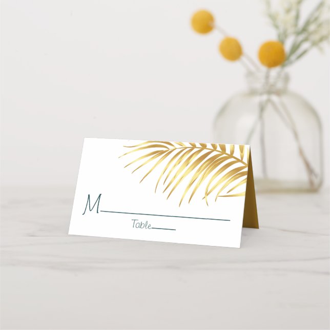 Carte De Placement Mariage Tropical Gold personnalisé (Devant)