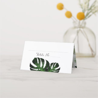Carte De Placement Mariage tropical Monstera Plié Carte Place