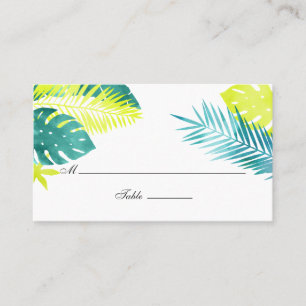 Carte De Placement Mariage turquoise et citron tropical