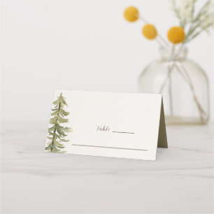 Carte De Placement Mariage verset biblique aquarelle pins