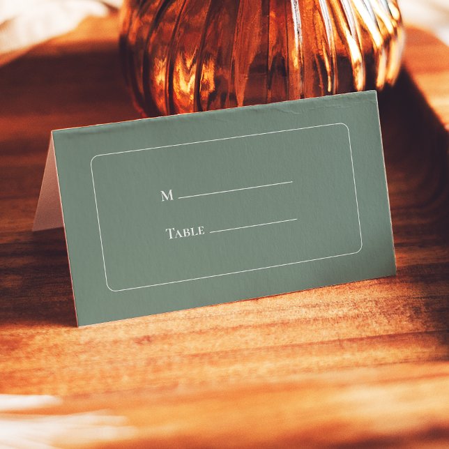 Carte De Placement Mariage vert Boho Sage simple plié (Créateur téléchargé)