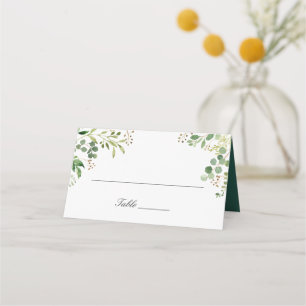 Carte De Placement Mariage vert Feuille de l'Eucalyptus Foliage d'aqu