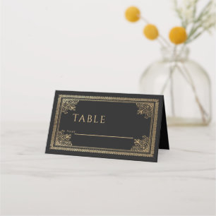 Carte De Placement Mariage victorien d'or gothique vintage