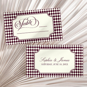 Carte De Placement Mariage Vintage Ivoire Vin Luxe Ancienne Fortune