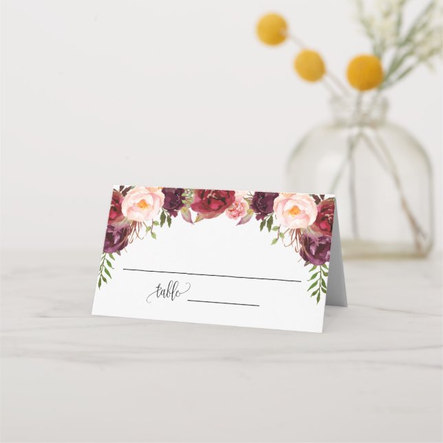Carte De Placement Marsal Floral Bridal Shower Mariage Sièges Pliés (Devant)