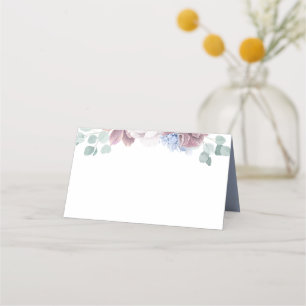 Carte De Placement Mauve Dusty Blue Floral Élégant Mariage romantique