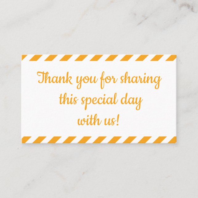 Carte De Placement Merci de Fête des mariées d'automne Mariage Orange (Devant)