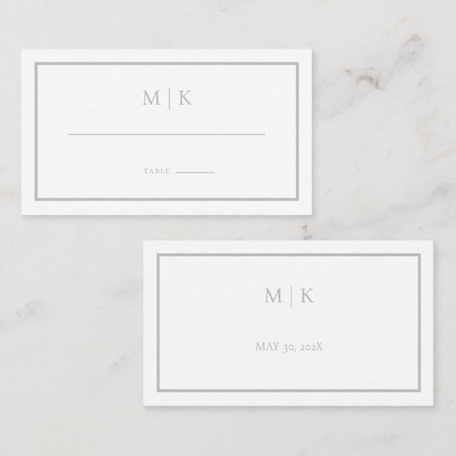 Carte De Placement Minimal et chic | Appartement mariage (Devant / Derrière)