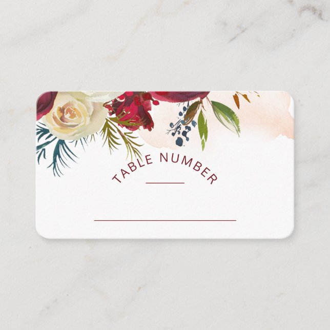 Carte De Placement Mistletoe Manor Chic Siège Mariage Numéro de table (Devant)