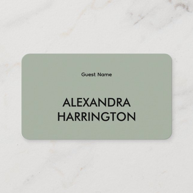 Carte De Placement Modern Minimalist Wedding | Sage Green (Devant)