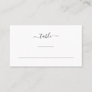 Carte De Placement Moderne Elegant noir et blanc Mariage simple