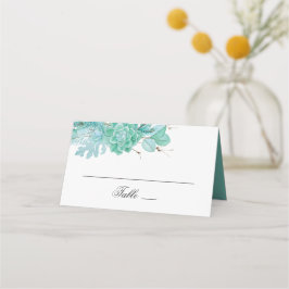Carte De Placement Monnaie mariage à fleurs d'hiver. Aquarelle succul