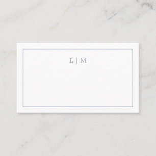 Carte De Placement Monogramme bleu foncé simple Mariage élégant